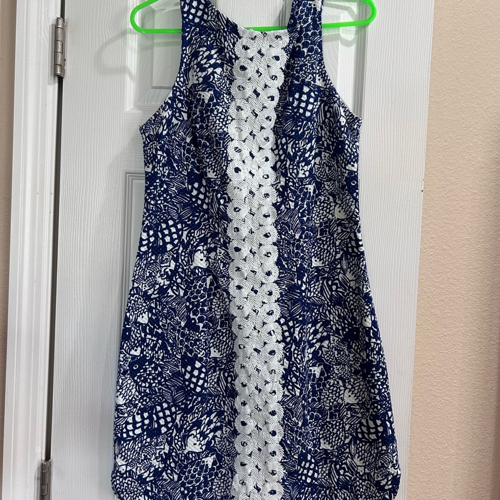 Lilly Pulitzer Navy and White Patterned Dress